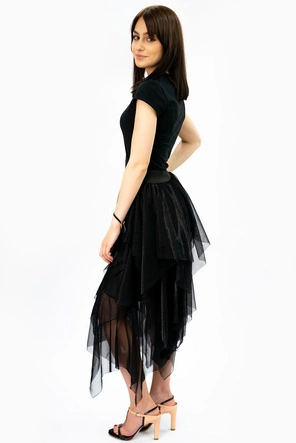 ASYMETRYCZNA SPÓDNICA CZARNA (531ART)