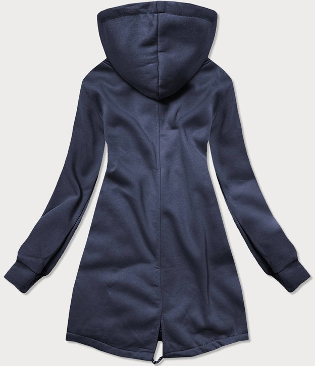Rozpinana długa bluza damska granat (amg-819)