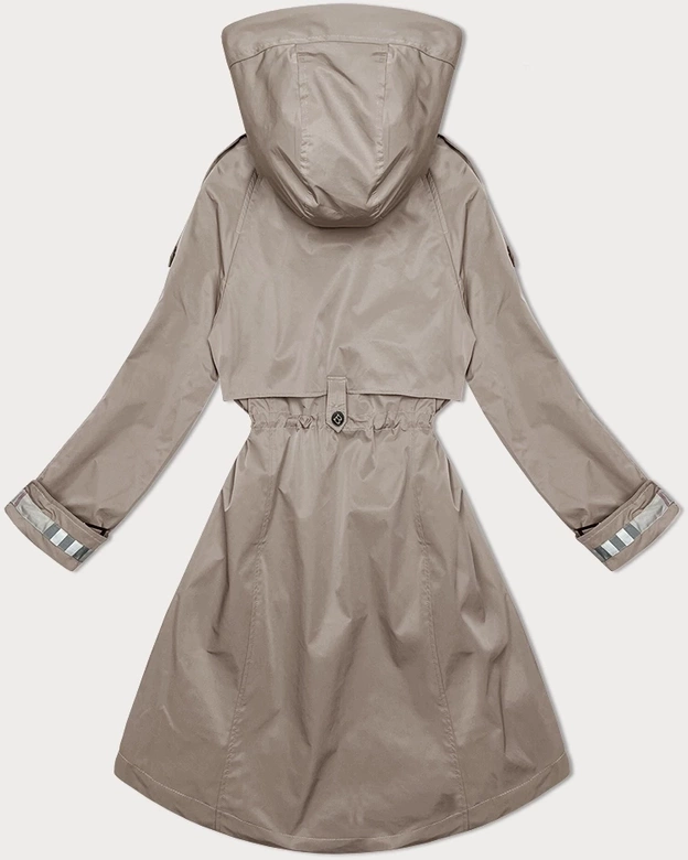 Cienka parka damska z kapturem BH Forever ciemny beż(2) (BH-2403)