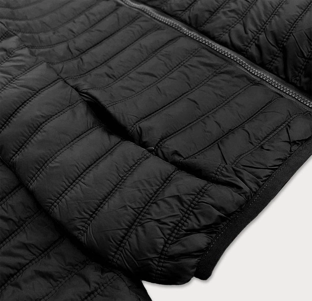 CIENKA PIKOWANA KURTKA DAMSKA CZARNA (B11-1)