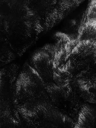 Błyszcząca kurtka zimowa na misiu czarno-brązowa (w673)