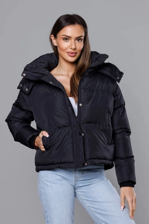 Przejściowa krótka kurtka z kapturem czarna (5M3117-392)