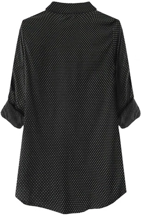 KOSZULA W KROPKI CZARNA (270ART)