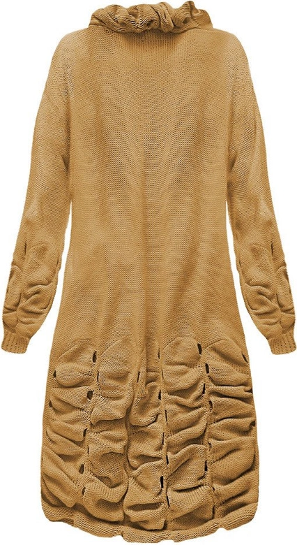 SWETER Z MARSZCZENIAMI I DZIURAMI KARMELOWY (126ART)