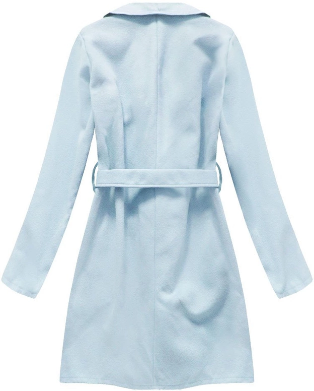 PŁASZCZ WIĄZANY PASKIEM BŁĘKITNY (177ART)