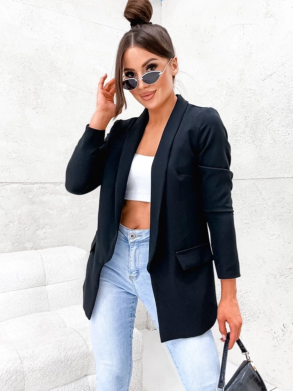 Klasyczna marynarka damska czarna (8259)