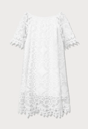 BAWEŁNIANA KORONKOWA SUKIENKA BIAŁA (357ART)