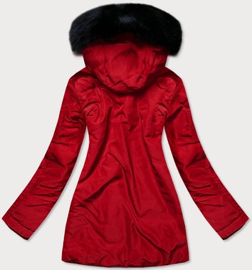 DAMSKA KURTKA ZIMOWA Z KAPTUREM BORDOWA (8951-B)