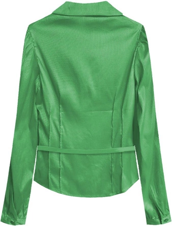 BŁYSZCZĄCA KOSZULA Z PASKIEM ZIELONA (X1007X)