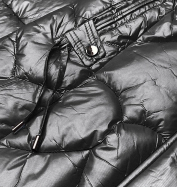 Taliowana kurtka zimowa damska czarna (16m9051-392)