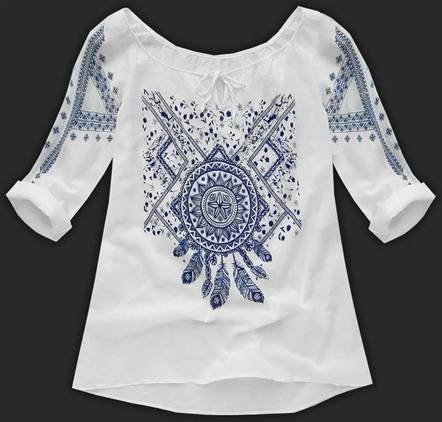 LEKKA BLUZKA BOHO BIAŁA (GOOD47)