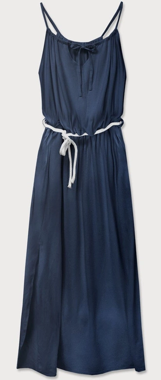 DŁUGA SUKIENKA NA RAMIĄCZKACH GRANATOWA (594ART)