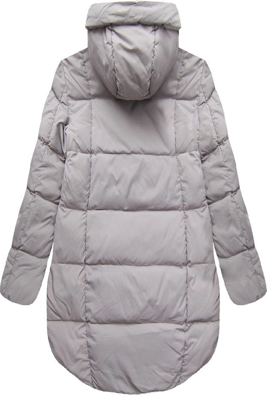 KURTKA ZIMOWA Z PUCHEM NATURALNYM SZARA (8087)