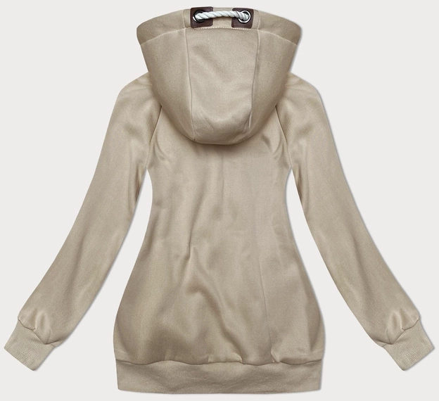 Rozpinana gładka bluza damska beżowa (2311)