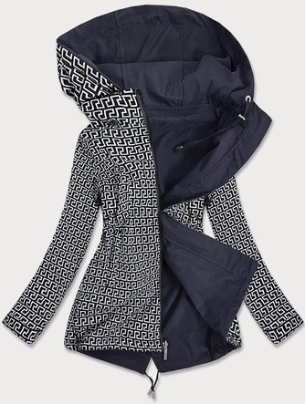 DWUSTRONNA KURTKA DAMSKA GRANATOWO-BIAŁA (W507)