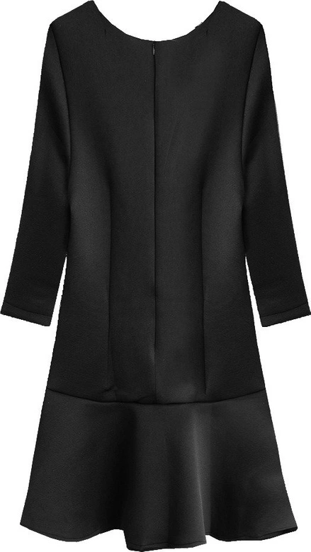 TUNIKA Z NADRUKIEM I FALBANĄ CZARNA (8632)