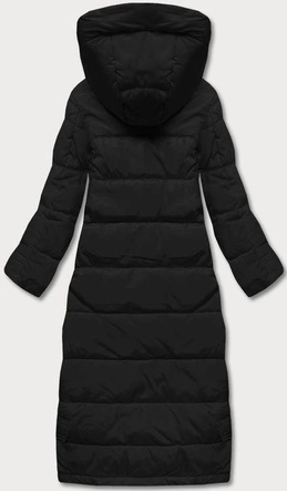 Długa kurtka puchowa damska czarna (AG3-3038)