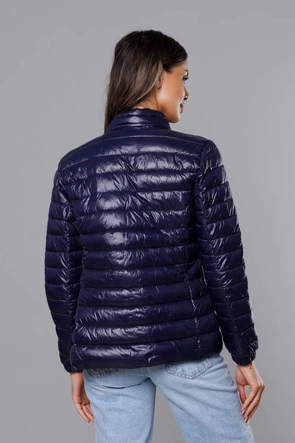 Lekka pikowana kurtka damska ciemny granat (5M706-224)