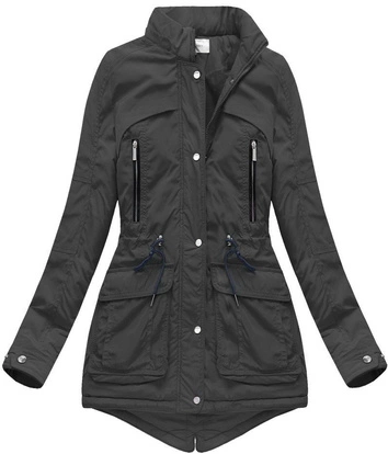 KURTKA Z KAPTUREM CZARNA (7307/2)