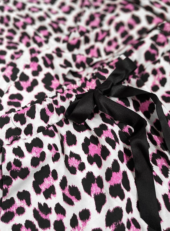 PIŻAMA DAMSKA W CĘTKI ECRU/RÓŻOWA (668ART)