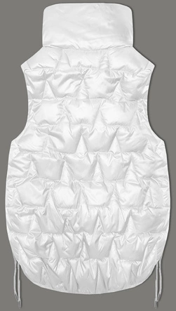 Krótki bezrękawnik damski ze ściąganymi bokami S'West biały (B8358-26)