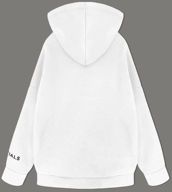 Gruba bluza damska kangurka biała (22936)