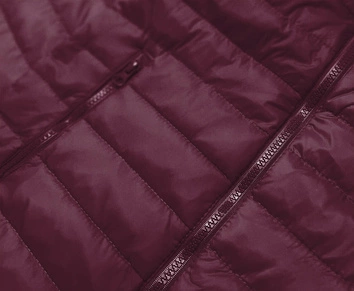 Lekka pikowana kurtka damska bordowa ciemna (20311-1)