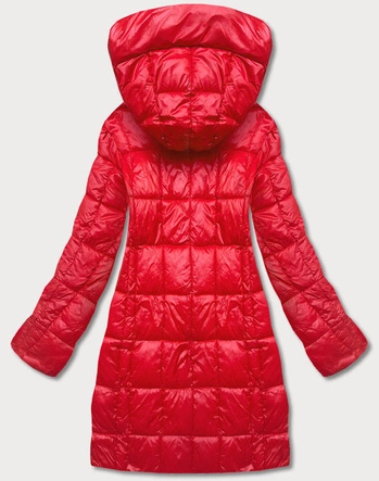 Kurtka damska z ozdobnymi lampasami czerwona (ag1-j9002)