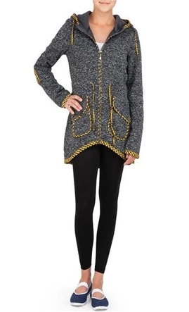 BLUZA Z KAPTUREM CZARNO-BIAŁA (LX2256)