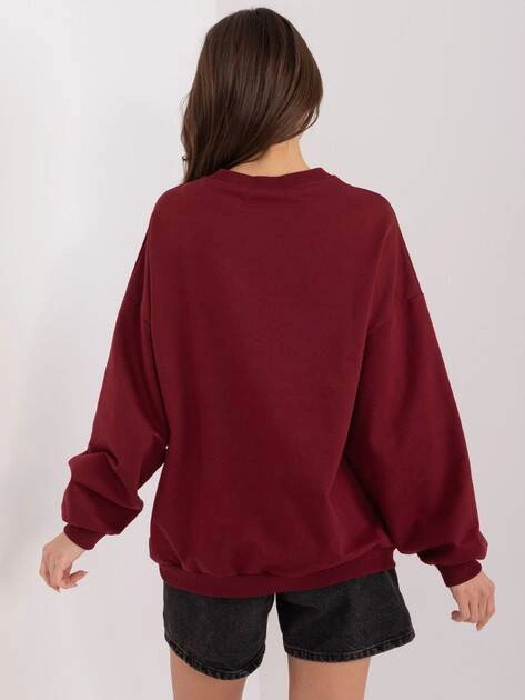 Damska bluza z napisem Love bordowa (8881)