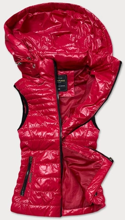 PIKOWANA KAMIZELKA DAMSKA CZERWONA (6385)