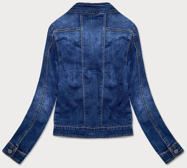 DAMSKA KURTKA JEANSOWA ZE STÓJKĄ GRANATOWA (GD6350)