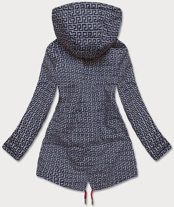 Dwustronna kurtka parka damska czerwono-szara (xw581x)