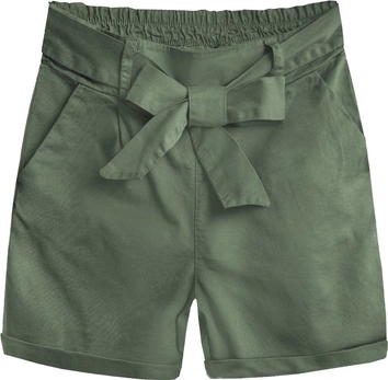 SZORTY Z WYSOKIM STANEM SZAROZIELONE (386ART)