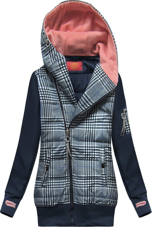 Bluza z łączonych materiałów granatowa (AMG-611A)