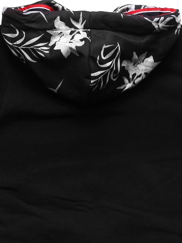 DŁUŻSZA BLUZA Z NADRUKIEM CZARNA (559)