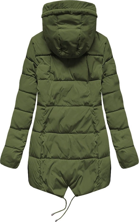 PIKOWANA KURTKA Z KAPTUREM KHAKI (X857X)