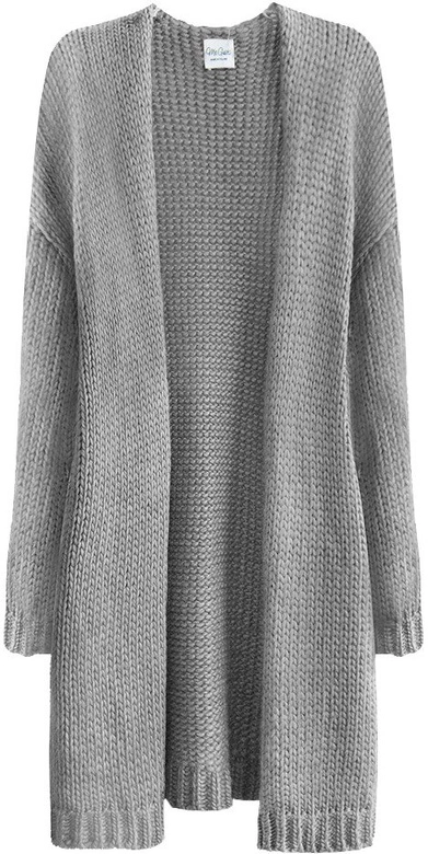 CIEPŁY SWETER OVERSIZE JASNOSZARY (559ART)