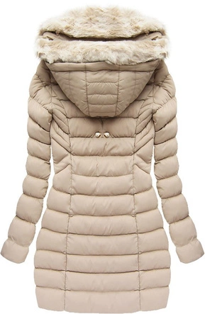 PIKOWANA KURTKA Z KAPTUREM BEŻOWA (W821)