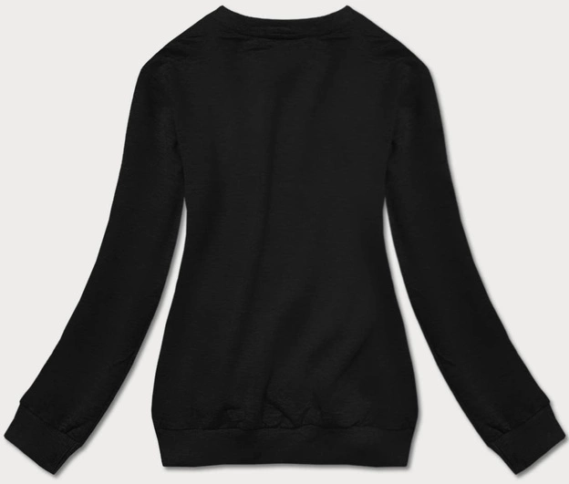 Cienka bluza dresowa damska ze ściągaczami czarna (68W05-3)