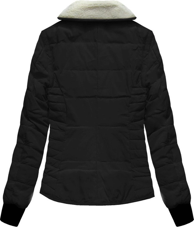 KURTKA Z KOŁNIERZEM CZARNA (4420)