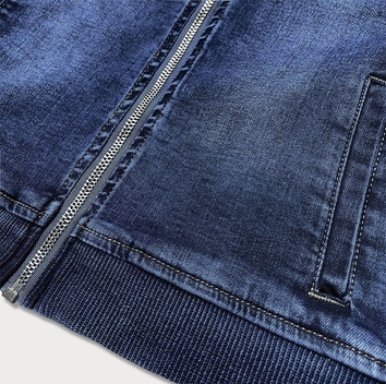 KURTKA DAMSKA BOMBERKA JEANSOWA GRANATOWA (5669-K)