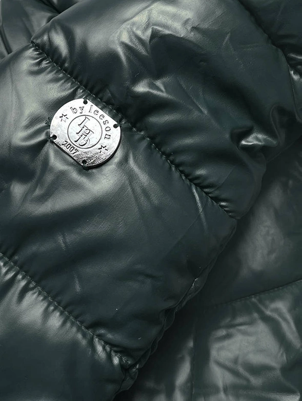 Puchowa kurtka zimowa damska zielona (M-21006)