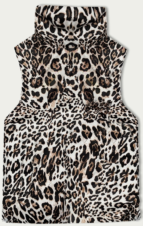 Dwustronna krótka kamizelka S'West biały-panterka (B8346-26)