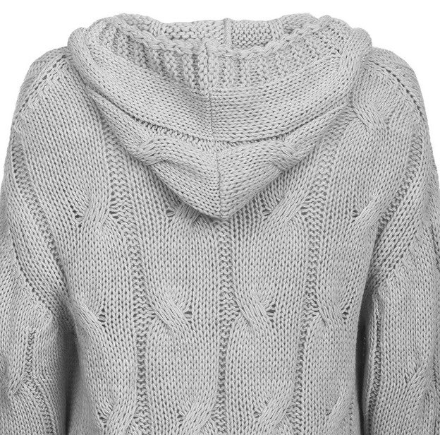 SWETER O GRUBYM SPLOCIE JASNOSZARY (115ART)