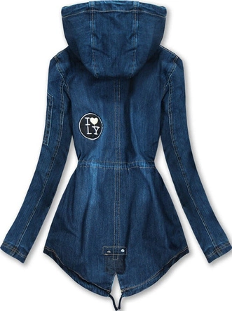 KURTKA JEANSOWA Z NASZYWKAMI GRANATOWA (W523)