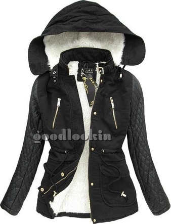 CZARNA PARKA ZIMOWA LIBLAND (LD-7591)