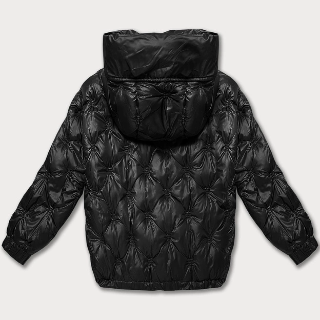 Oversizowa kurtka pikowana z kapturem Minority czarna (M2-6510-1)