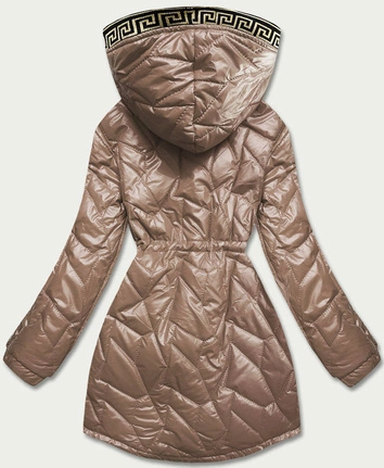 Kurtka damska z ozdobnym pikowaniem cappuccino (b8092-12)
