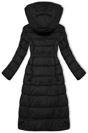 Długa zimowa kurtka damska Libland czarna (7704)